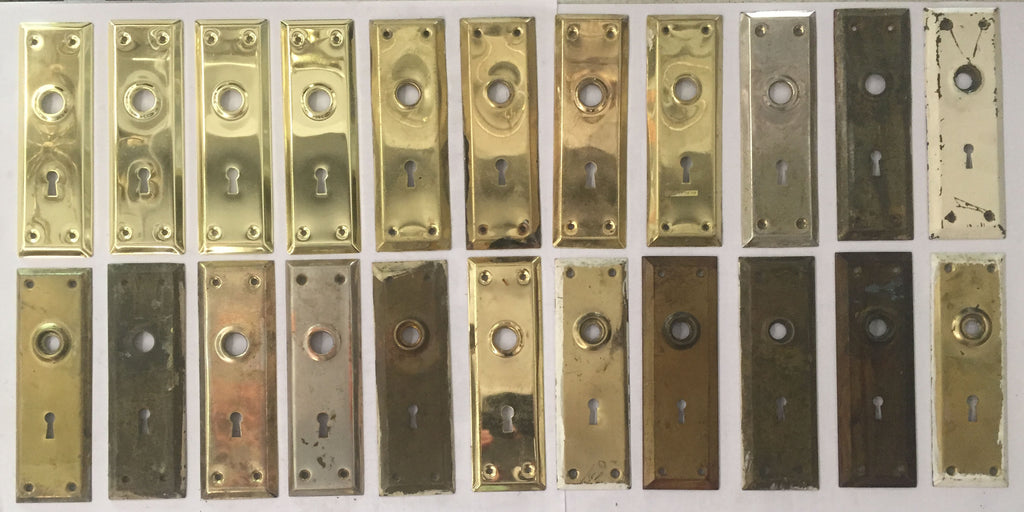 Rectangular Vintage Brass Door Plates (PAIR)