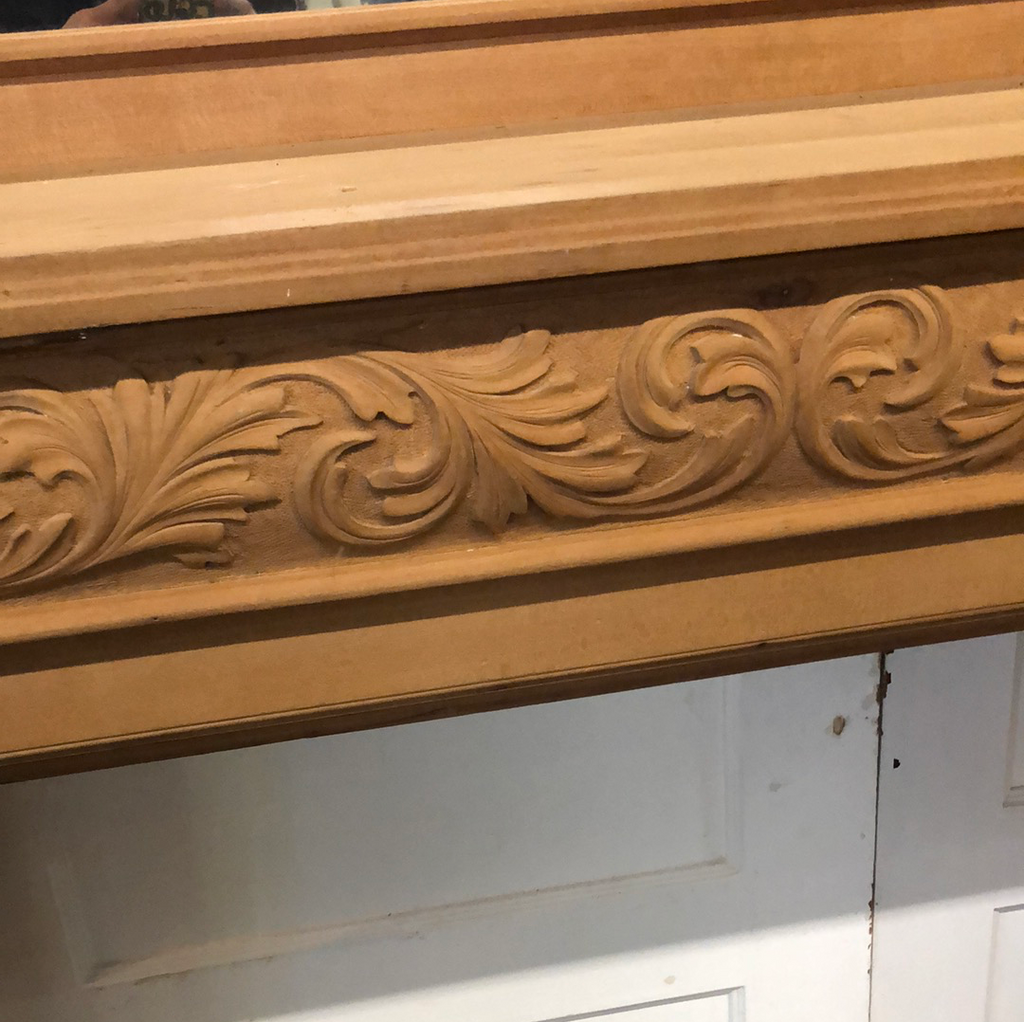 All natural Cherry, stripped ornate mantel